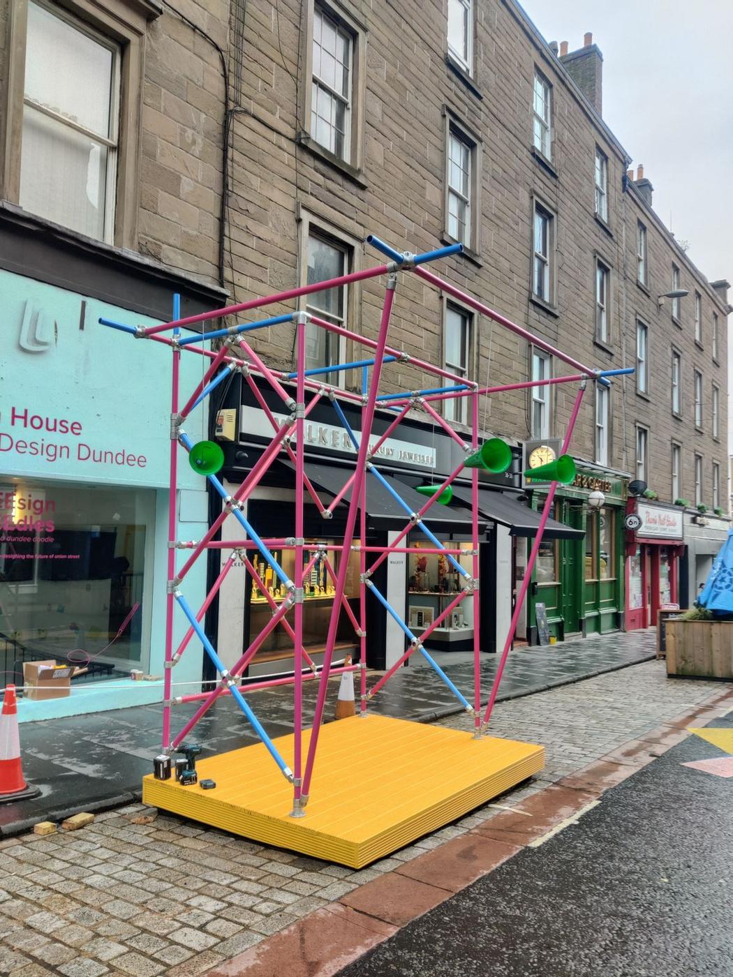 Installed structure outside Dundee Design House