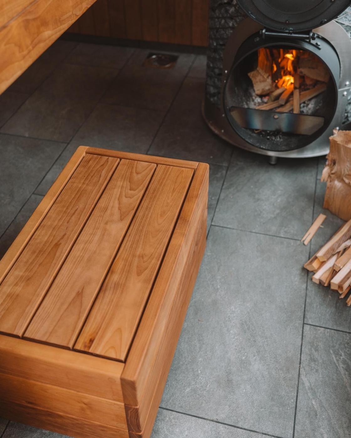Sauna step and stove