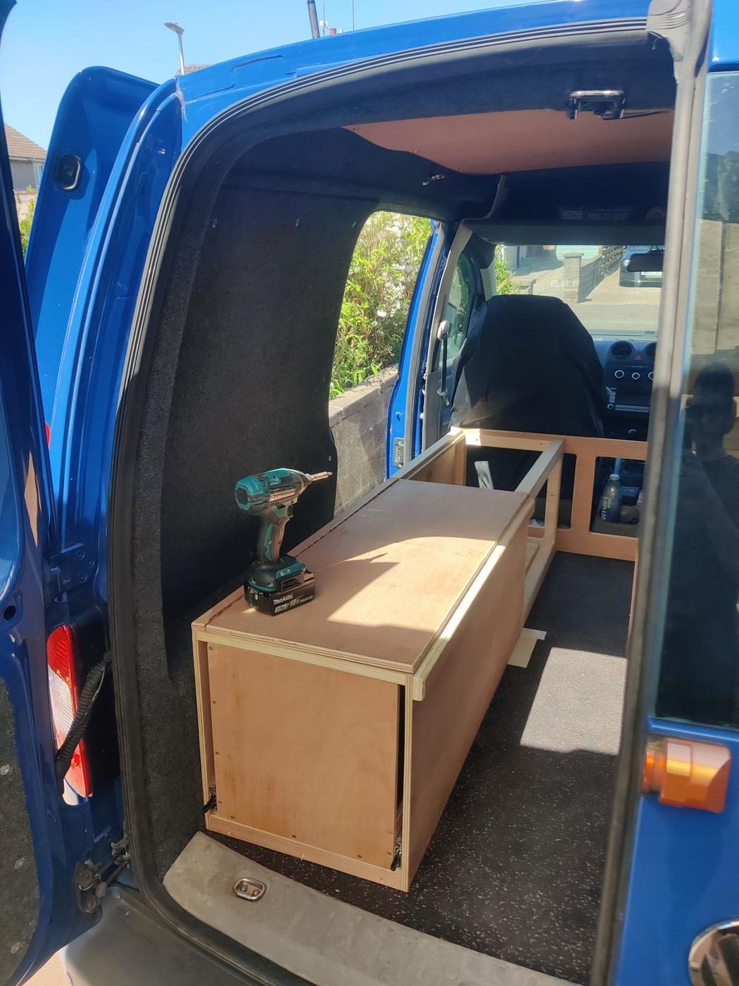 Custom furniture in the van